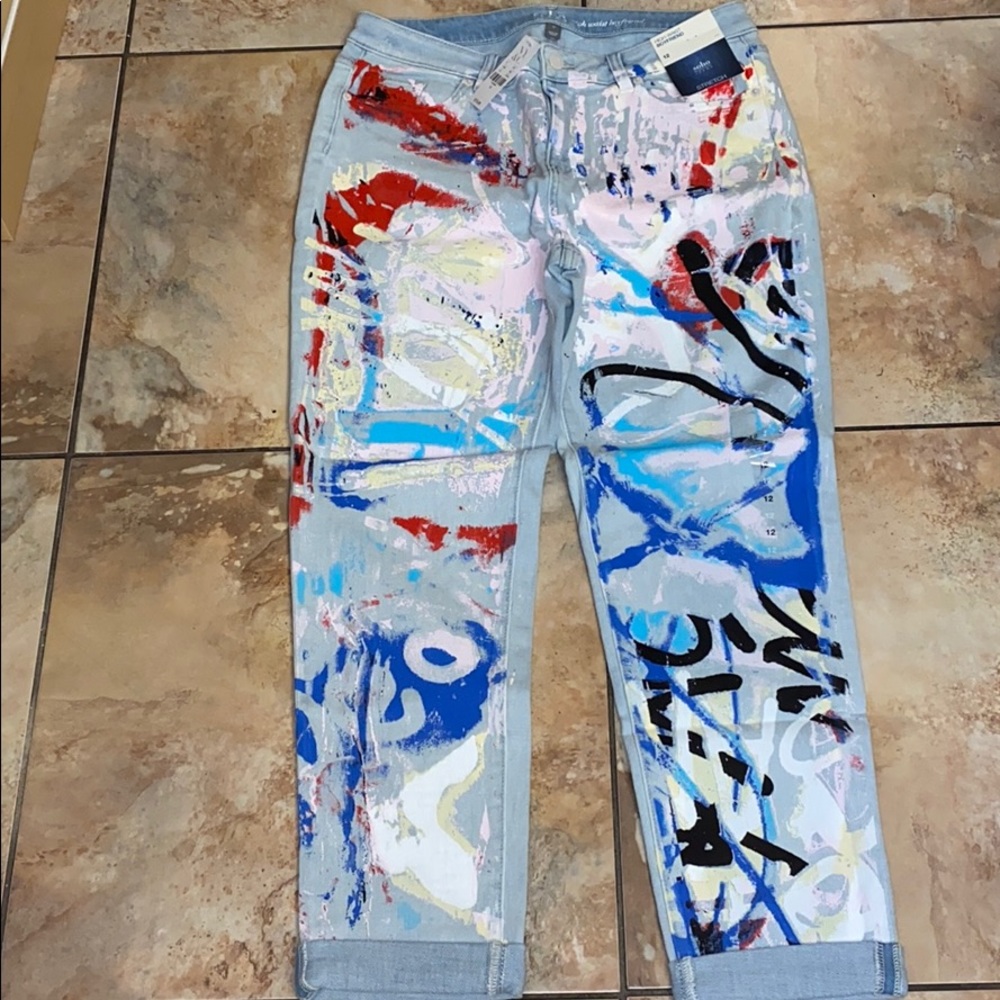 NY&C Paint Splattered Boyfriend Jeans